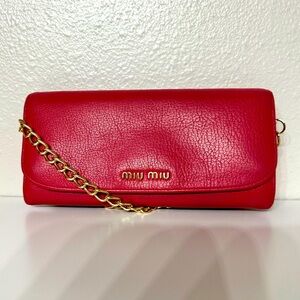 Authentic Miu Miu Pink Pebbled Leather Wallet